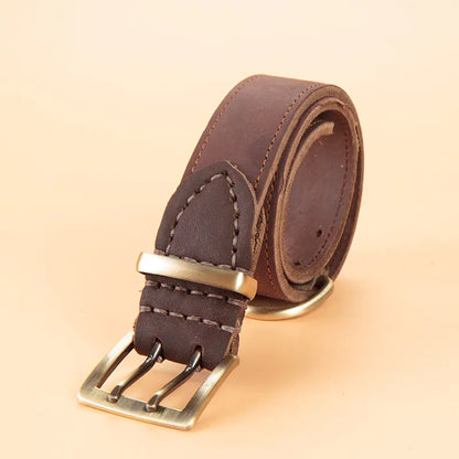 Leather Dog Leash with Collar Attachment