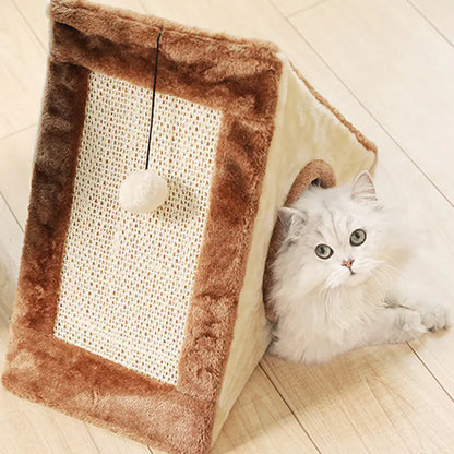 Cat Toy with Scratch Triangle and Climbing Frame