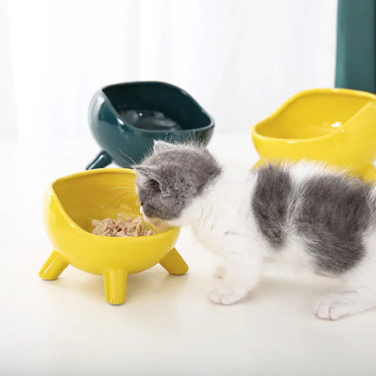 Ceramic Cat Bowl with Neck Support