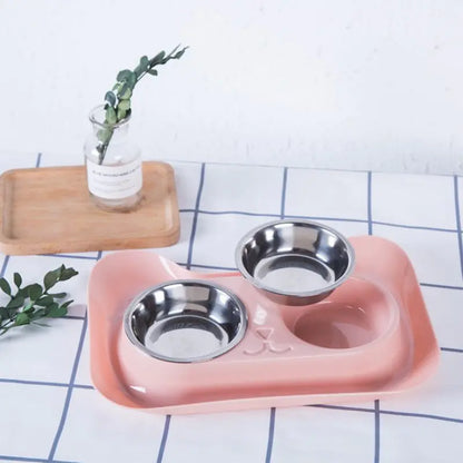 Stainless Steel Double Cat Bowl