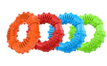 Interactive Rubber Donut Dog Toy